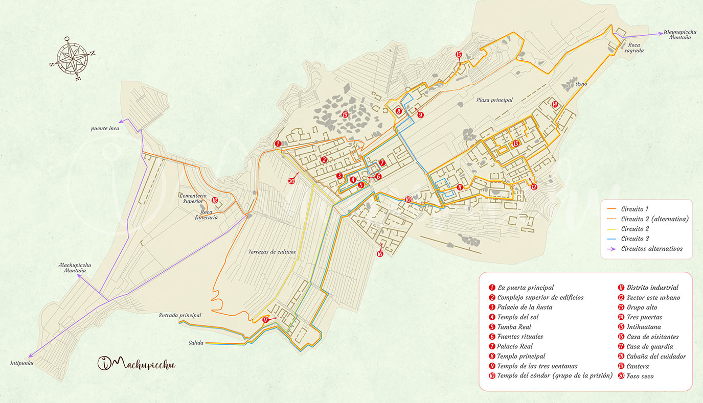 Machu Picchu Circuit Map